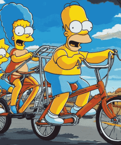 Tandem Bike Simpsons Diamond Painting