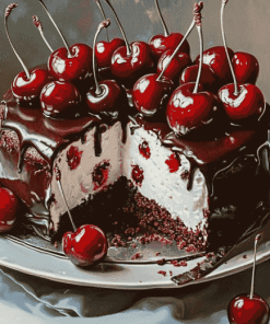 Tasty Cherry Cake Diamond Painting