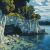 Taupo Mine Bay Coastline Diamond Painting