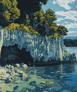 Taupo Mine Bay Coastline Diamond Painting