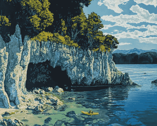 Taupo Mine Bay Coastline Diamond Painting