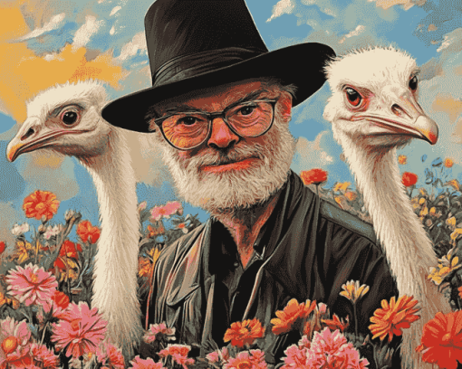 Terry Pratchett Ostriches Diamond Painting