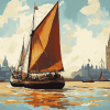 Thames Sailing Barge Landscapes Diamond Painting