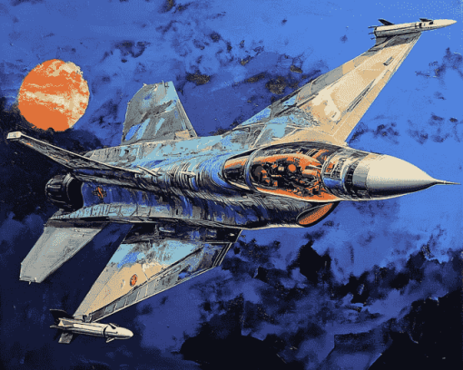 The F 16 Falcon Jet Diamond Painting