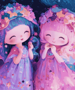 The Little Twin Stars Pink Diamond Painting