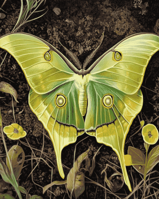 The Lunar Moth Insects Diamond Painting