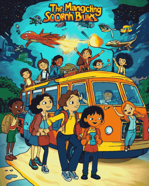 The Magic School Bus Cartoon Diamond Painting