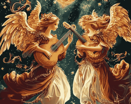 The Musician Angels Fantasy Diamond Painting