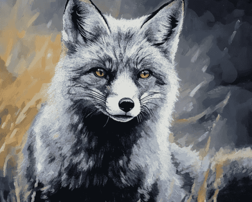 The Silver Fox Cubs Diamond Painting