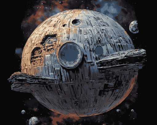 The Space Death Star Animation Diamond Painting