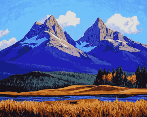 Three Sisters Mountains Oregon Diamond Painting