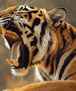 Tiger and Leopard Roaring Diamond Painting