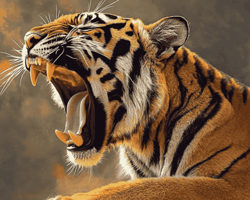 Tiger and Leopard Roaring Diamond Painting