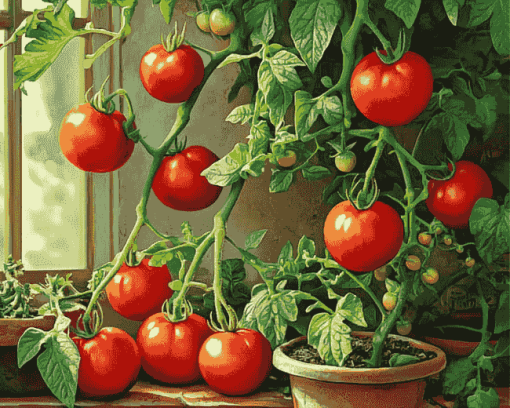 Tomato Plants Art Diamond Painting