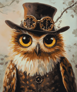 Top Hat Owl Animation Diamond Painting