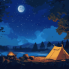 Tranquil Campsite Night Diamond Painting