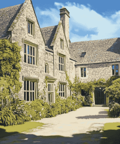 Trerice Manor Buildings Diamond Painting