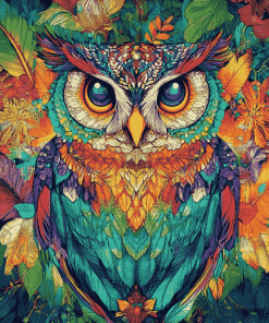 Tropical Owl Mandala Diamond Painting