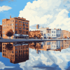 Troy Cityscape Reflections Diamond Painting