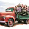 Truck with Flowers Diamond Painting