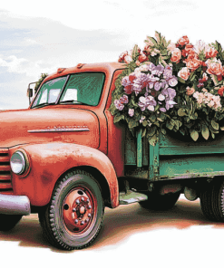 Truck with Flowers Diamond Painting