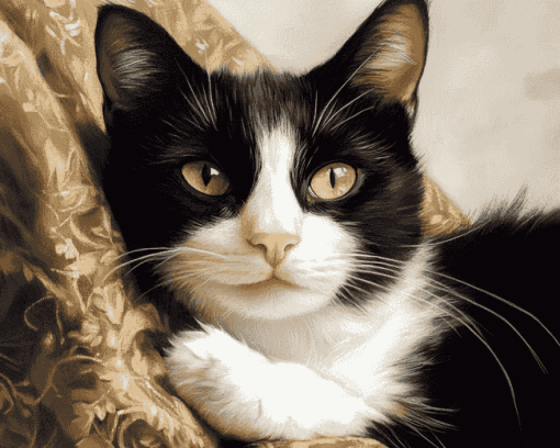 Tuxedo Cat Beauty Diamond Painting