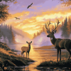 Two Deer Among Nature Diamond Painting