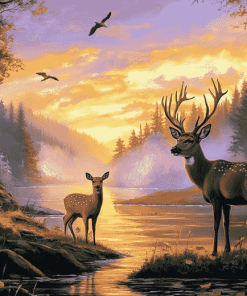 Two Deer Among Nature Diamond Painting