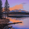 Two Jack Lake Sunset Diamond Painting