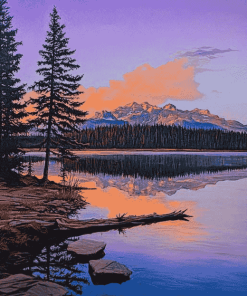 Two Jack Lake Sunset Diamond Painting