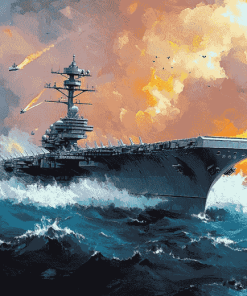 USS Enterprise Seascape Diamond Painting