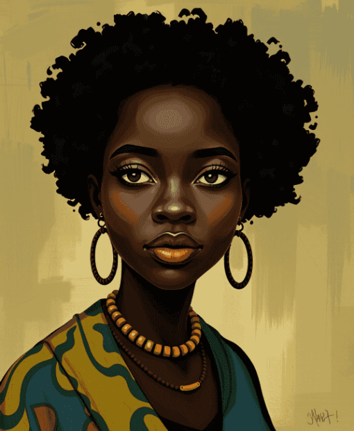 Ugandan Women Cartoon Style Diamond Painting