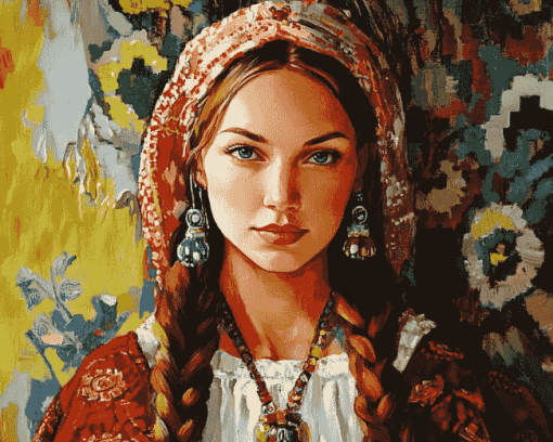 Ukrainian Women Beauty Diamond Painting