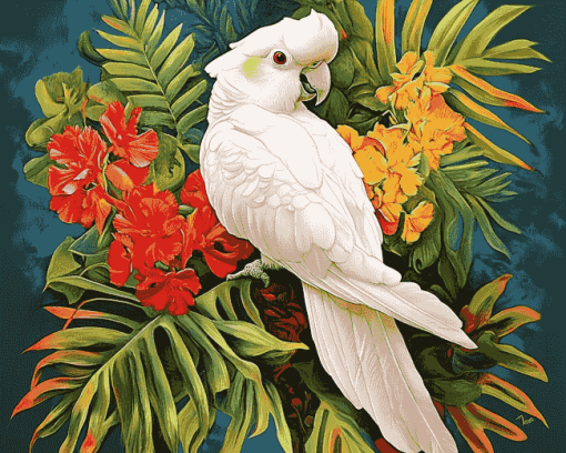 Umbrella Cockatoo Parrot Diamond Painting