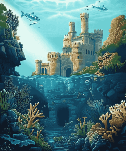 Underwater Castle Fantasy Diamond Painting