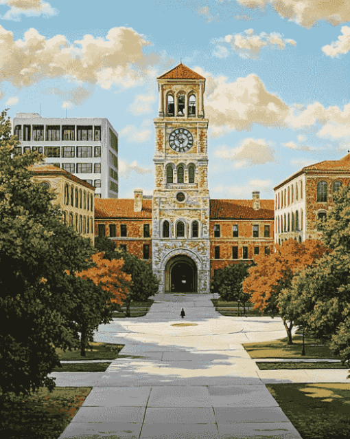 University of Texas Buildings Diamond Painting