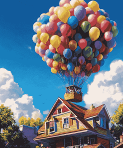 Up Movie Balloon House Diamond Painting