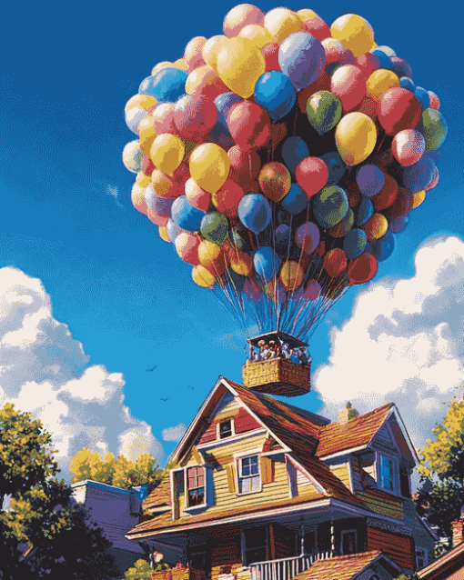 Up Movie Balloon House Diamond Painting