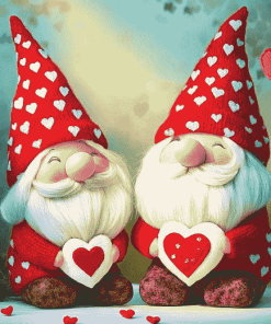 Valentine Gnome Cartoons Diamond Painting