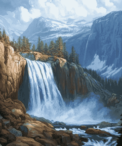 Vernal Falls Scenic Diamond Painting