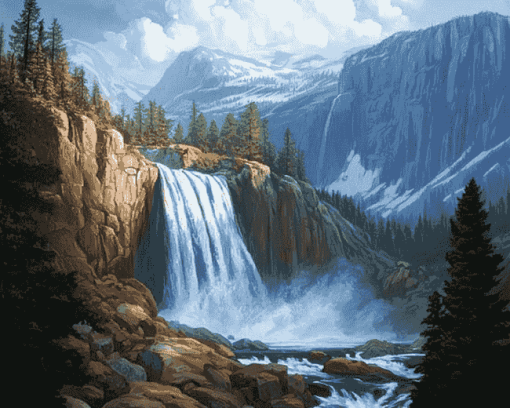 Vernal Falls Scenic Diamond Painting