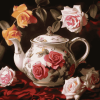 Victorian Teapot Roses Diamond Painting