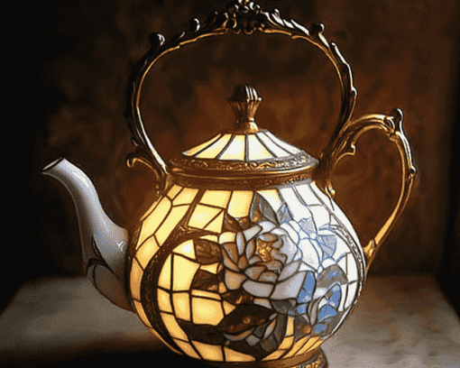 Victorian Teapot Vintage Diamond Painting