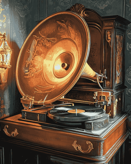 Victrola Vintage Record Player Diamond Painting