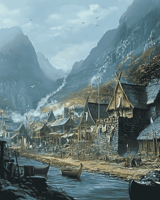 Viking Village Animation Diamond Painting