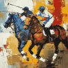 Vintage Abstract Polo Player Diamond Painting