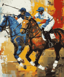 Vintage Abstract Polo Player Diamond Painting