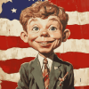 Vintage Alfred E Neuman American Flag Diamond Painting