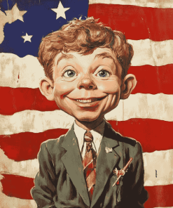 Vintage Alfred E Neuman American Flag Diamond Painting