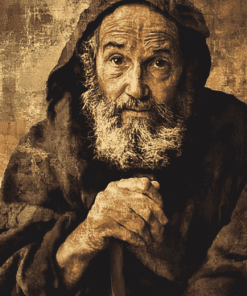 Vintage Beggar Old Man Diamond Painting